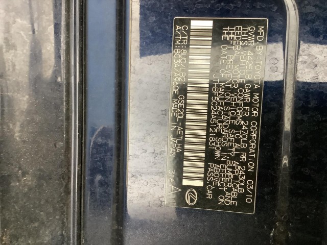 2010 LEXUS IS IS 250 6-SPEED SEQUENTIAL