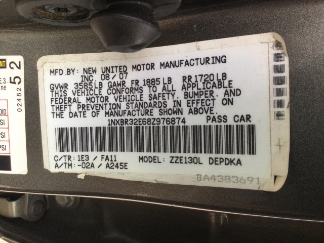 2008 TOYOTA COROLLA CE