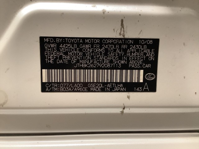 2009 LEXUS IS UNKNOWN