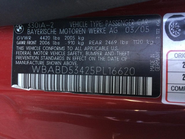 2005 BMW 3-SERIES 330CI COUPE