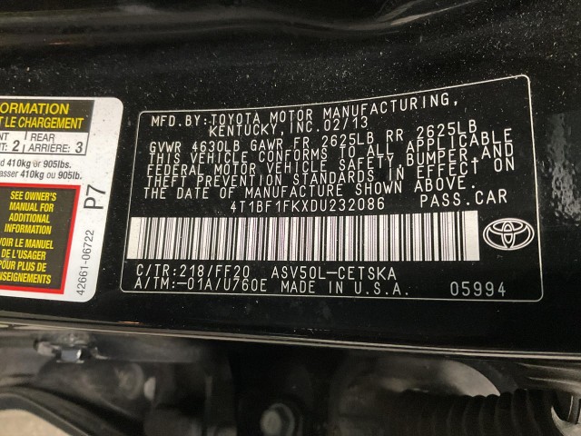 2013 TOYOTA CAMRY SE