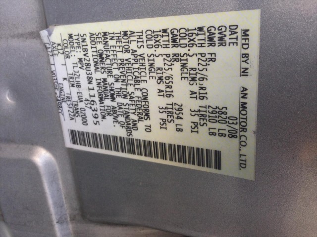 2008 NISSAN QUEST 3.5 S